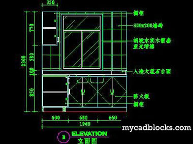 Kitchen CAD plane and elevation 82